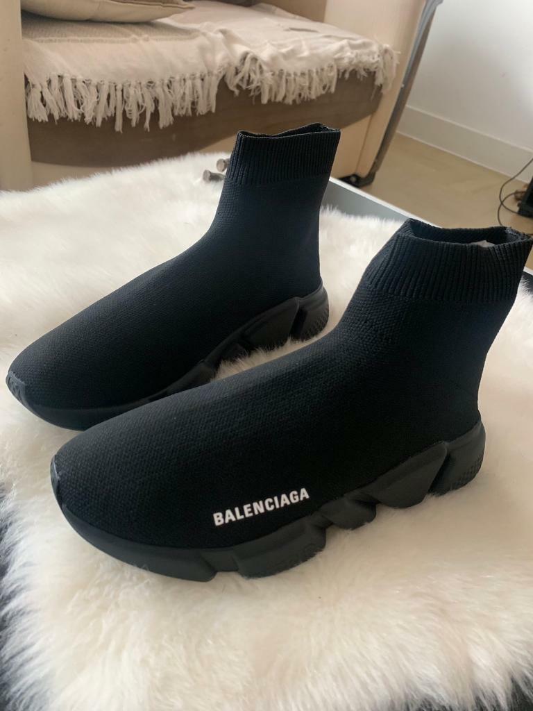 Balenciaga Triple S Mens V2 Black Grey Jaune Nylon Speed